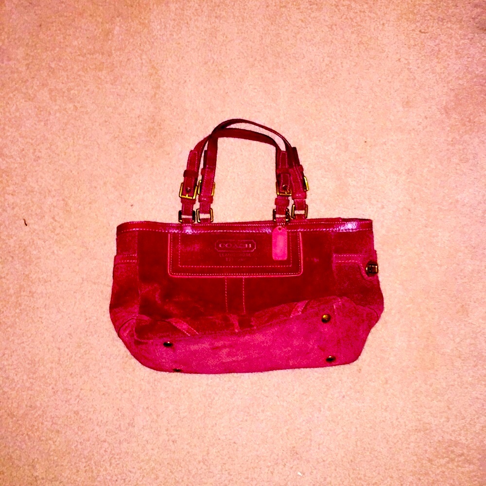 Coach suede leather bag